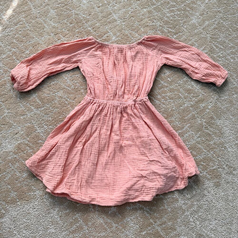 Alice + Ames Long Sleeve Peach 100% cotton dress 4